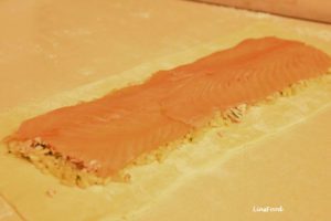 coulibiac third layer of smoked salmon