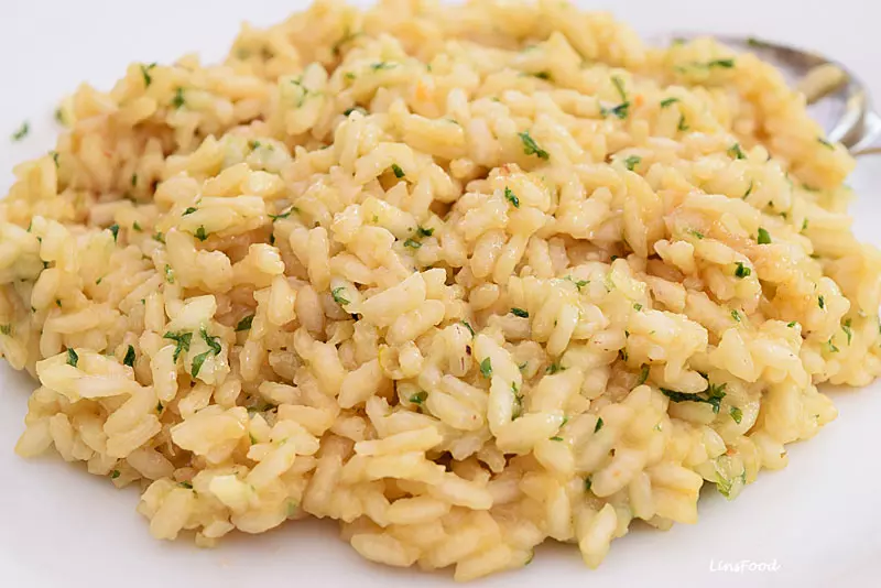 risotto bianco for Salmon Coulibiac