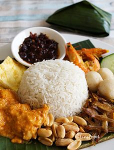 Nasi Lemak, Coconut Rice from Singapore and Malaysia