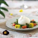Asparagus and Burrata salad with Balsamic Dressing,fine dining