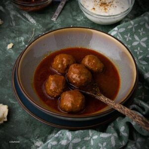 Rista recipe, Kashmiri Meatballs in red sauce