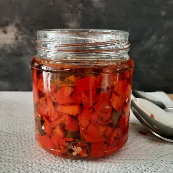 Preserved Chillies in Oil (just 4 Ingredients)